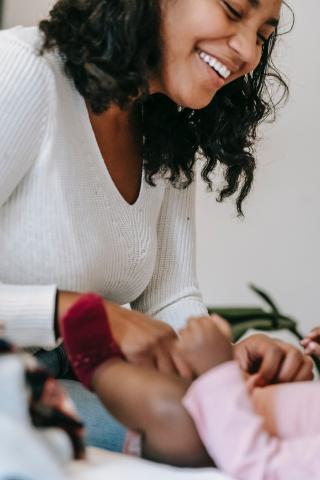 woman with baby